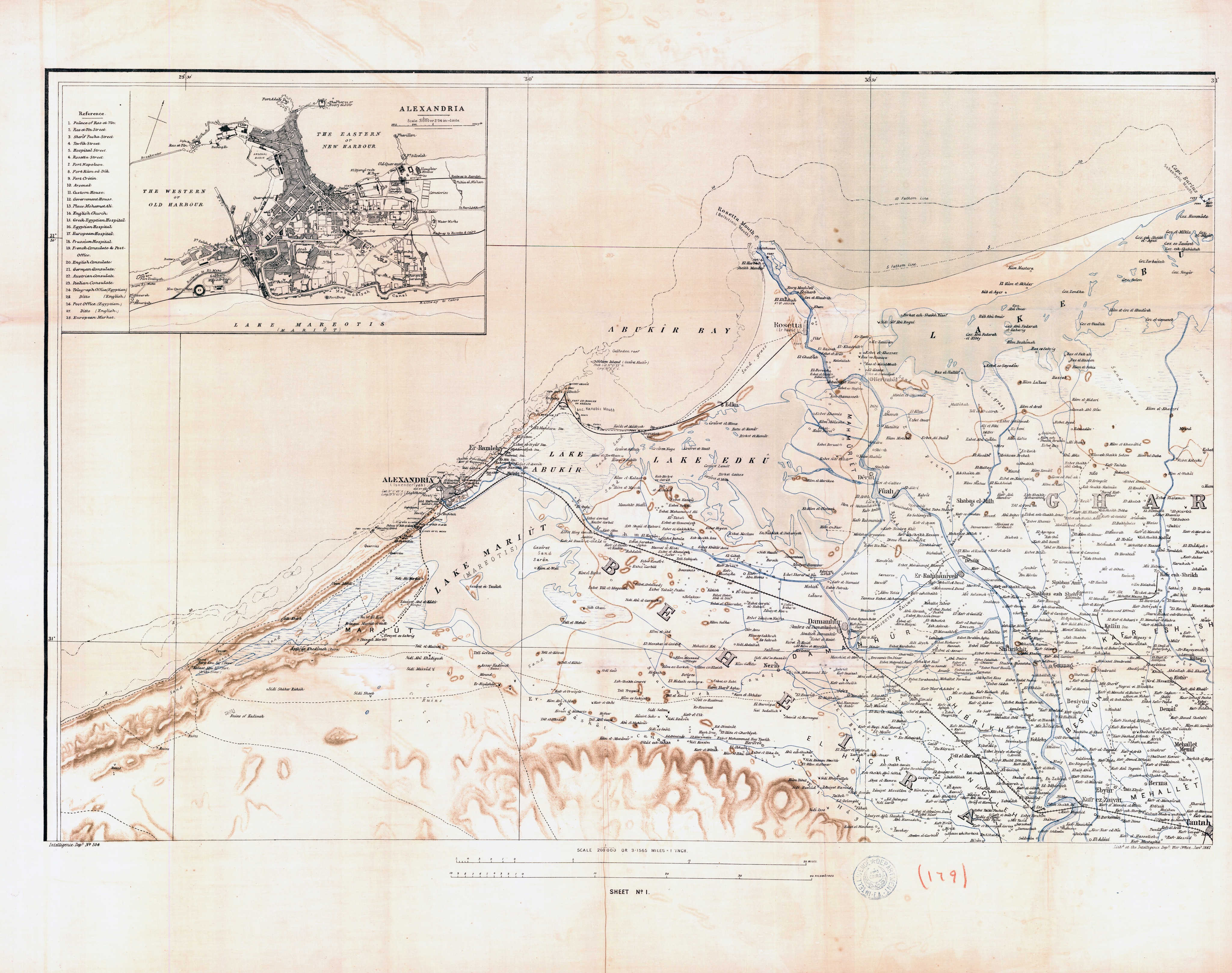 مسح الإسكندرية والبحيرة — اللوحة رقم 1 (1882)